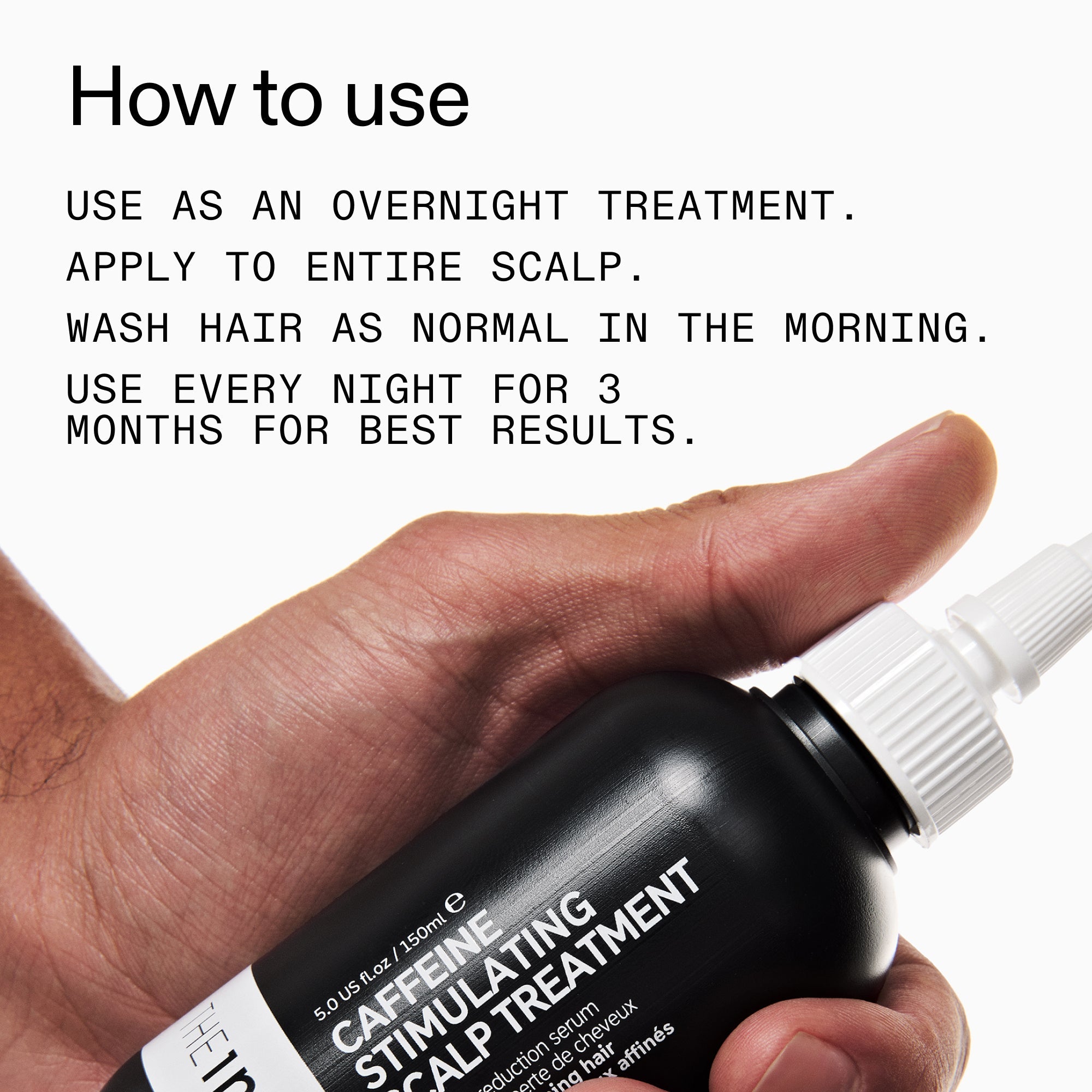 Caffeine stimulating scalp treatment